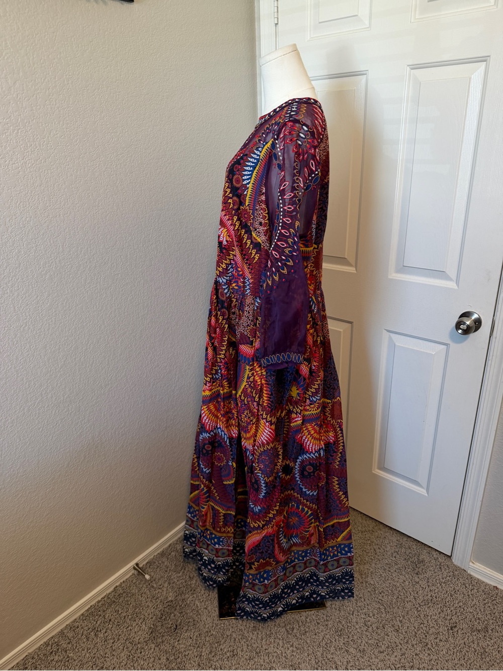 By Anthropologie dress maren embroidered Boho maxi dress 20W - Picture 4 of 6